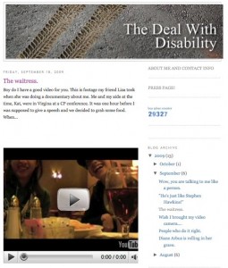Deal with Disability blog screenshot